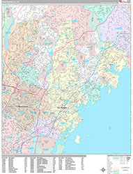 New Rochelle Wall Map Premium Style 2026